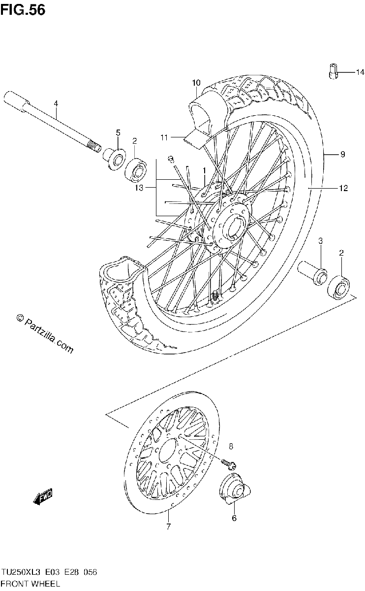 Diagrama de FRONT WHEEL