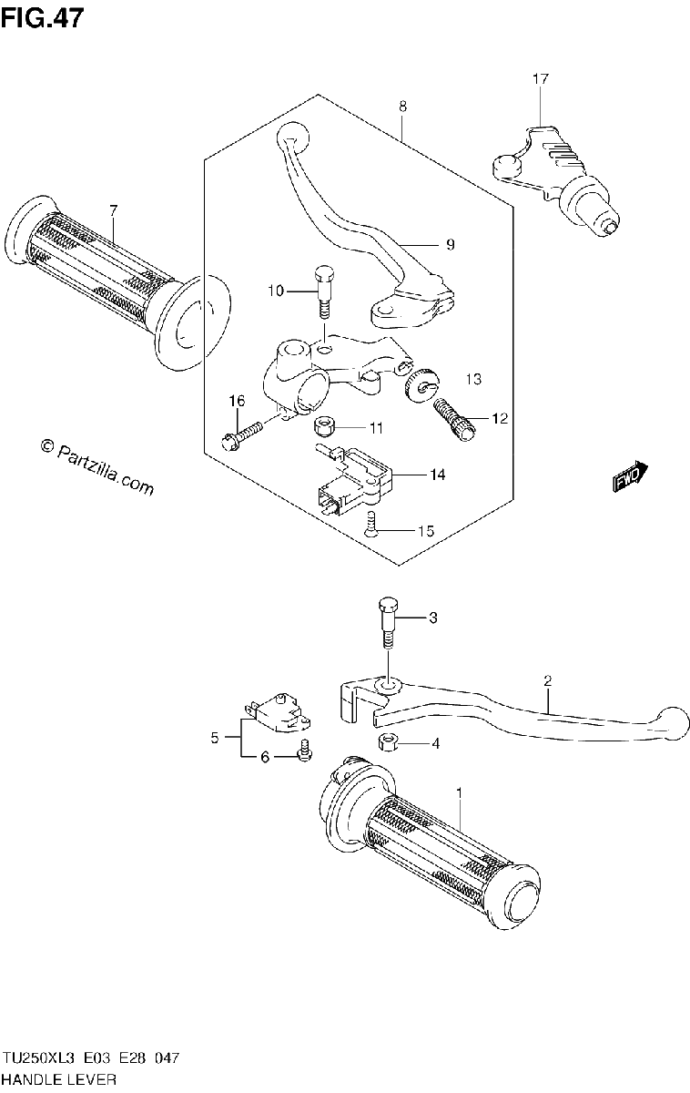 Diagrama de HANDLE LEVER