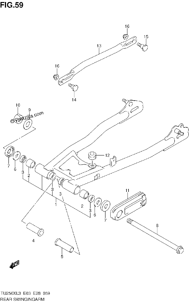 Diagrama de REAR SWINGINGARM