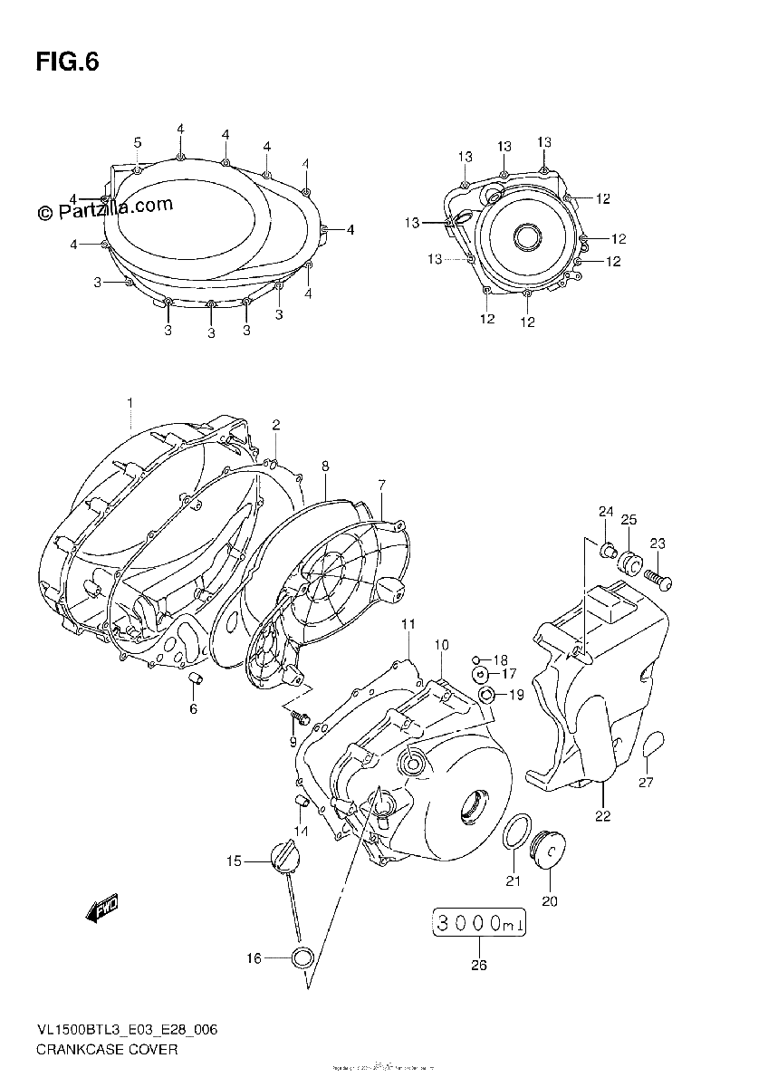 Diagrama de CRANKCASE COVER