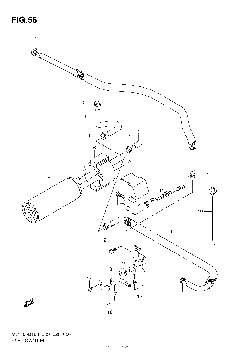 Diagrama de EVAP SYSTEM VL1500BTL3 E33