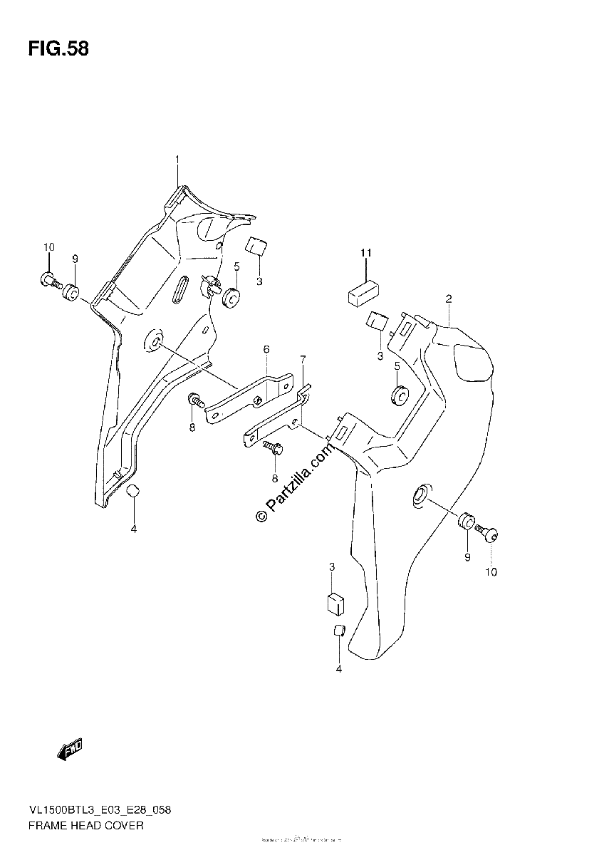 Diagrama de FRAME HEAD COVER