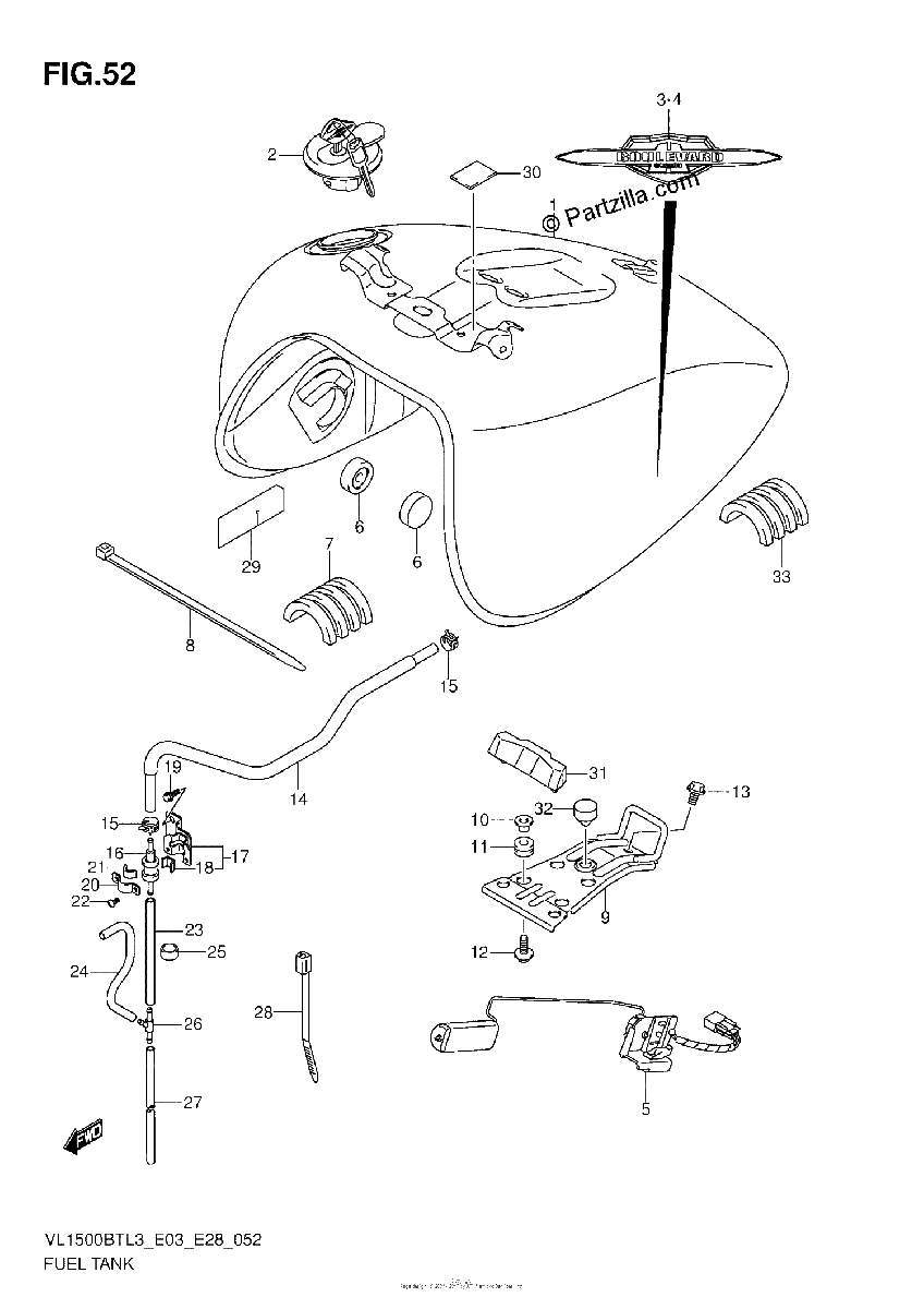 Diagrama de FUEL TANK VL1500BTL3 E03