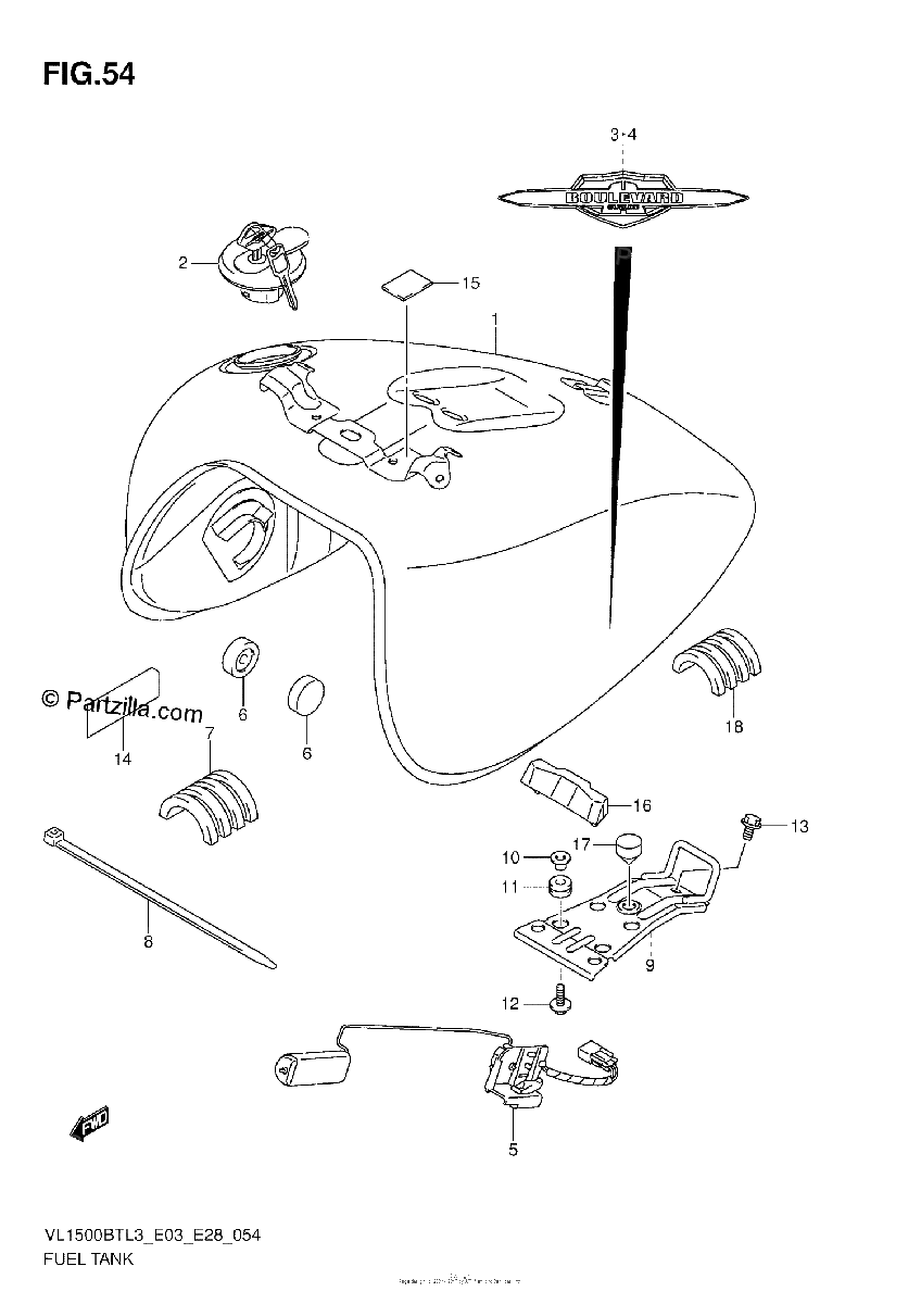 Diagrama de FUEL TANK VL1500BTL3 E33