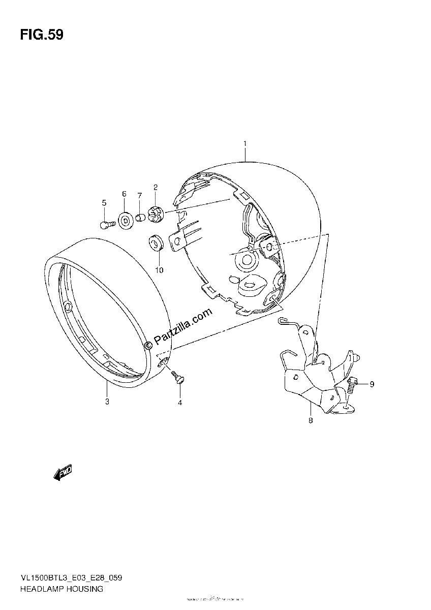 Diagrama de HEADLAMP HOUSING