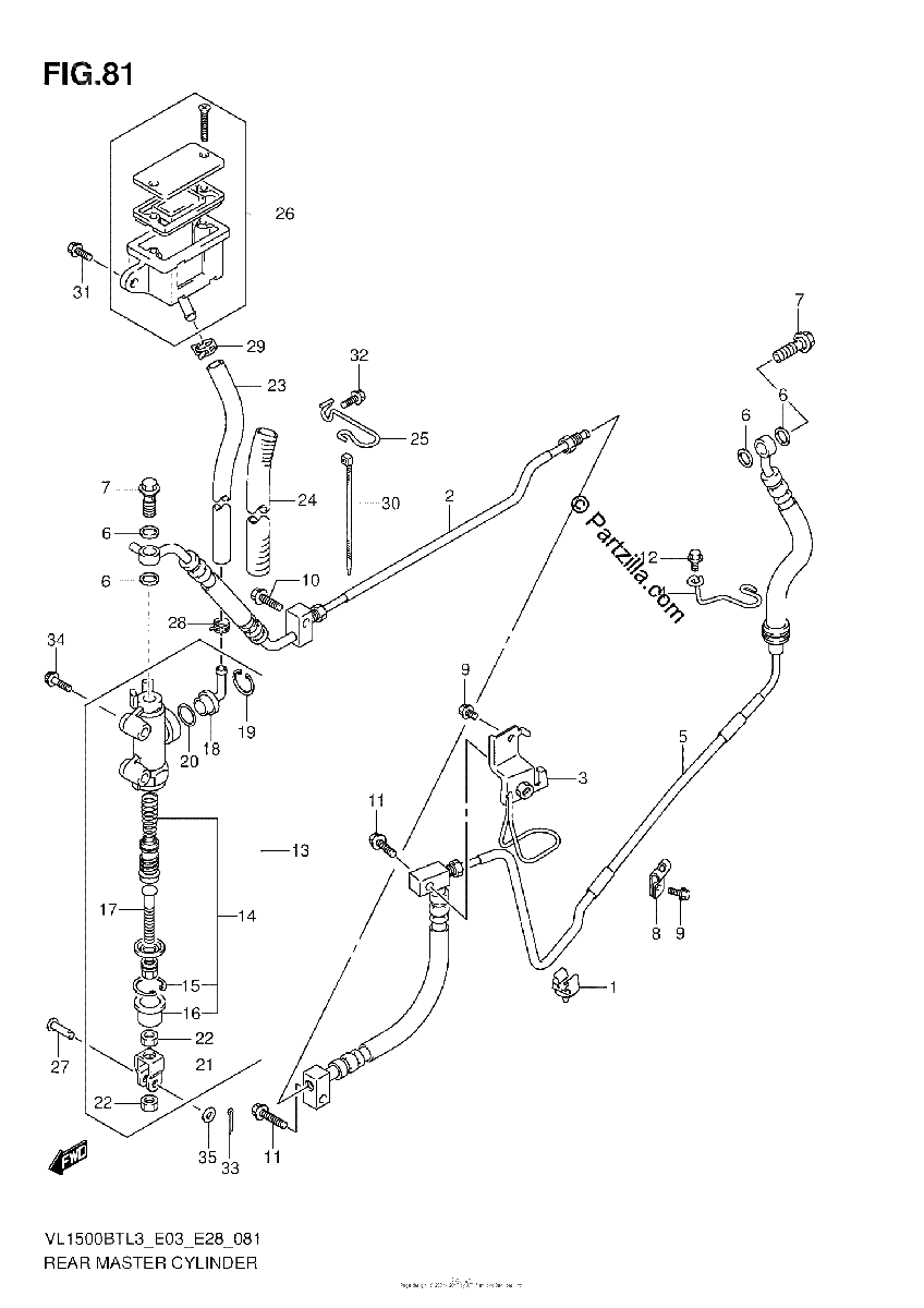 Diagrama de REAR MASTER CYLINDER