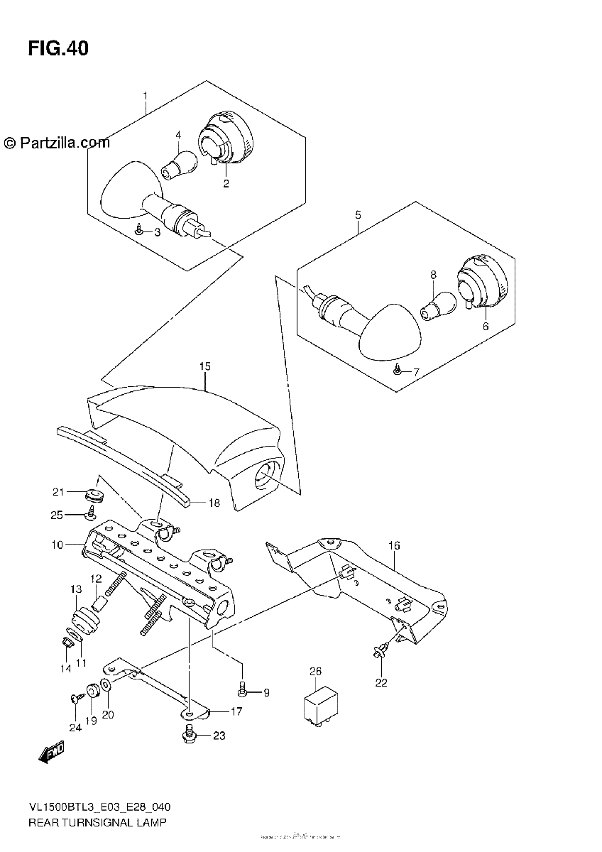 Diagrama de REAR TURNSIGNAL LAMP