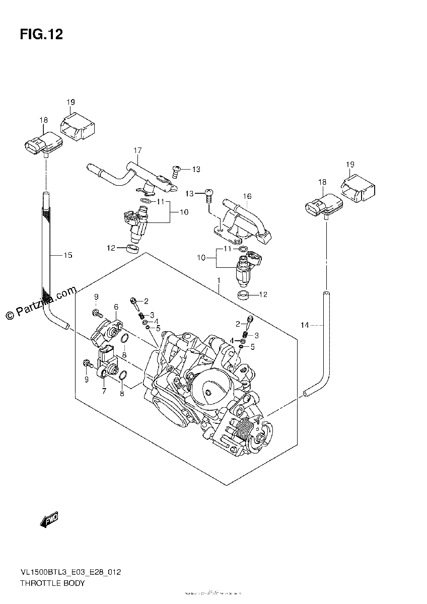 Diagrama de THROTTLE BODY VL1500BTL3 E28