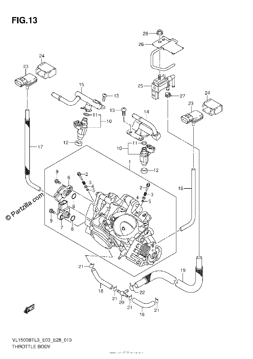 Diagrama de THROTTLE BODY VL1500BTL3 E33