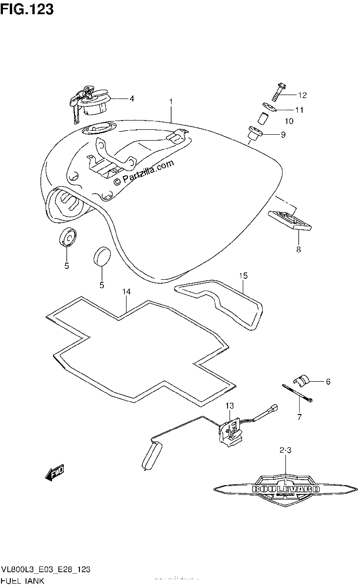 Diagrama de FUEL TANK VL800CL3 E28