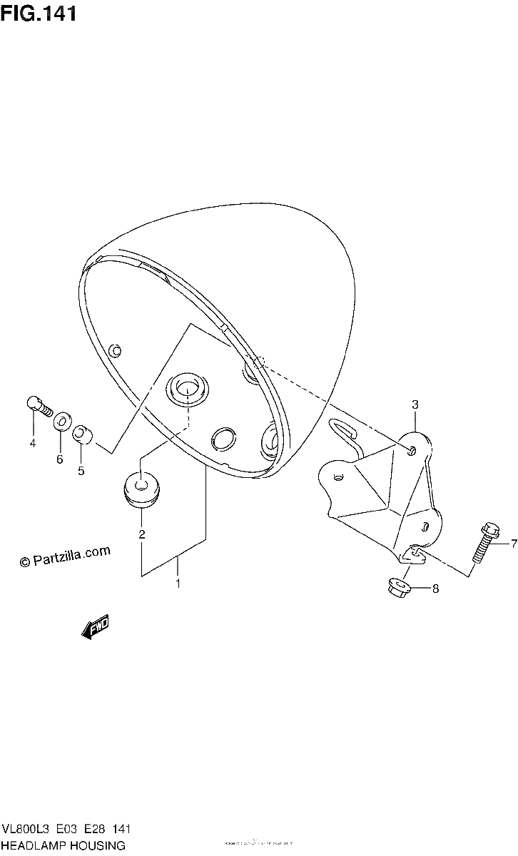 Diagrama de HEADLAMP HOUSING