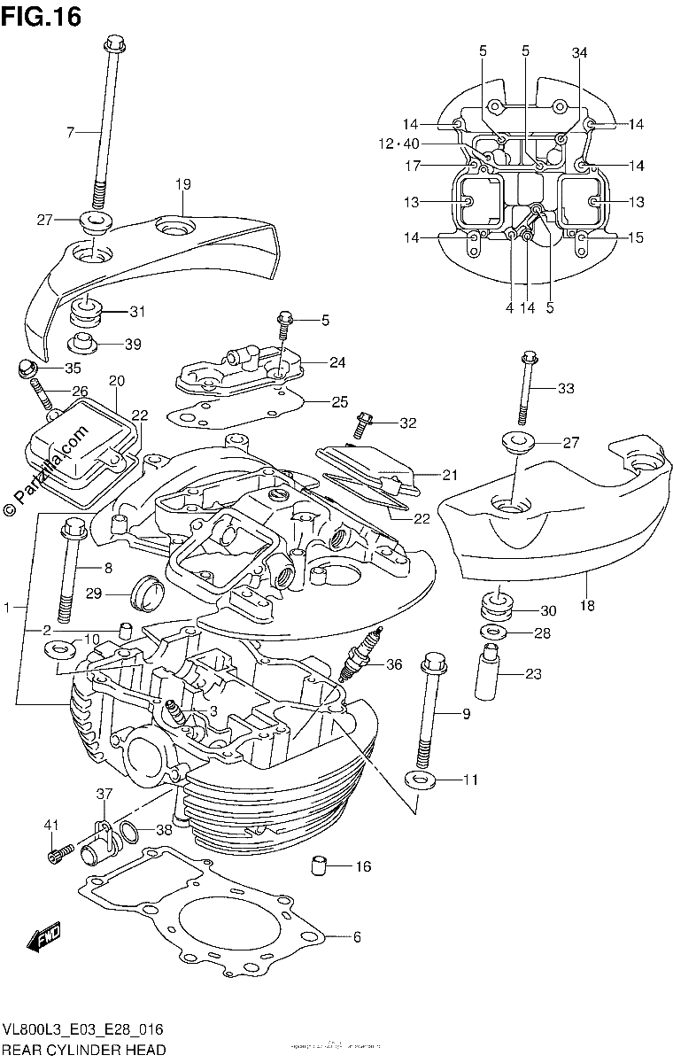 Diagrama de REAR CYLINDER HEAD VL800CL3 E33