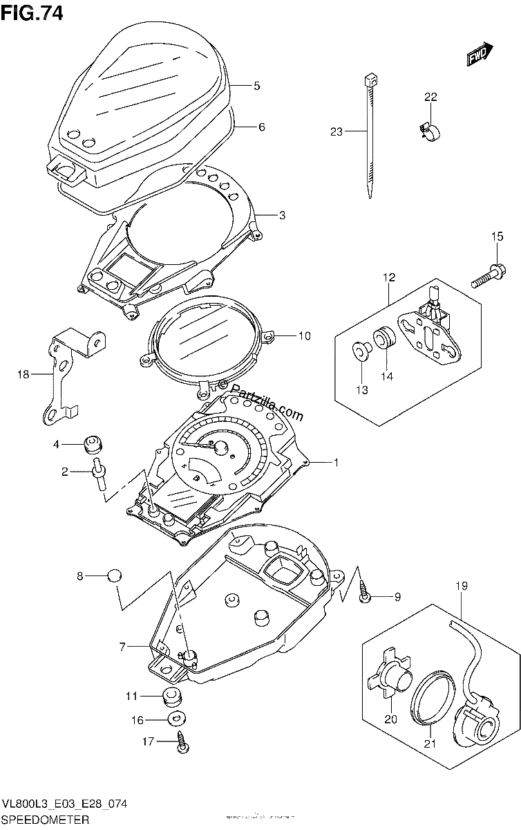 Diagrama de SPEEDOMETER VL800CL3 E33
