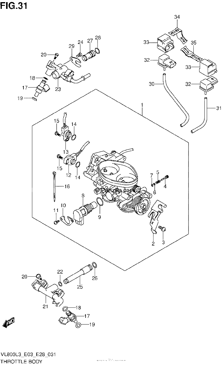 Diagrama de THROTTLE BODY VL800CL3 E28