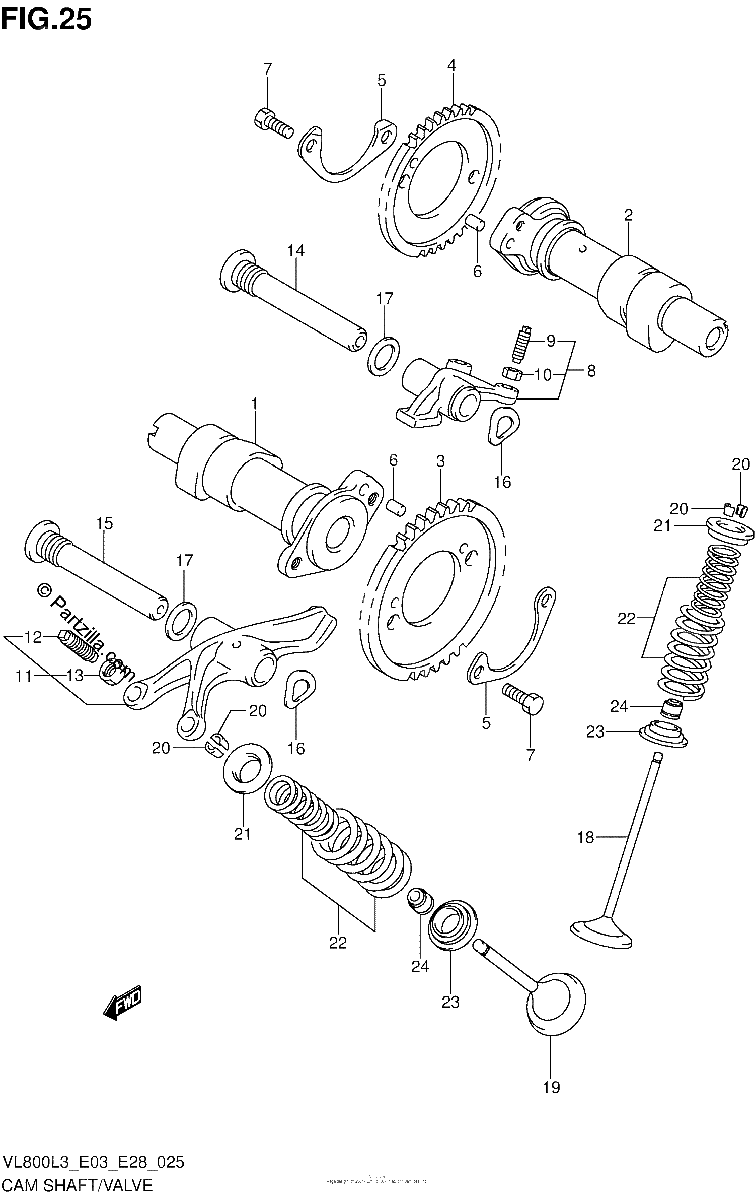 Diagrama de CAM SHAFT VALVE