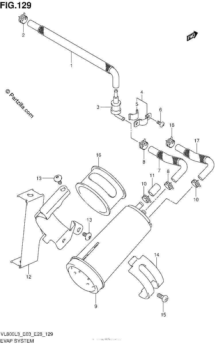 Diagrama de EVAP SYSTEM VL800L3 E33