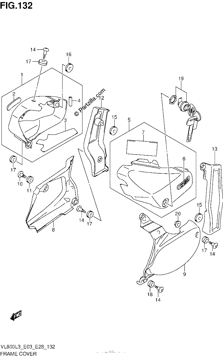 Diagrama de FRAME COVER VL800L3 E03