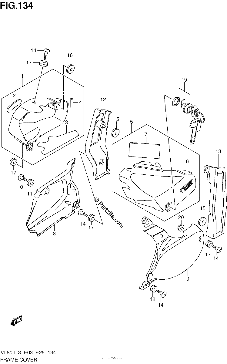 Diagrama de FRAME COVER VL800L3 E33