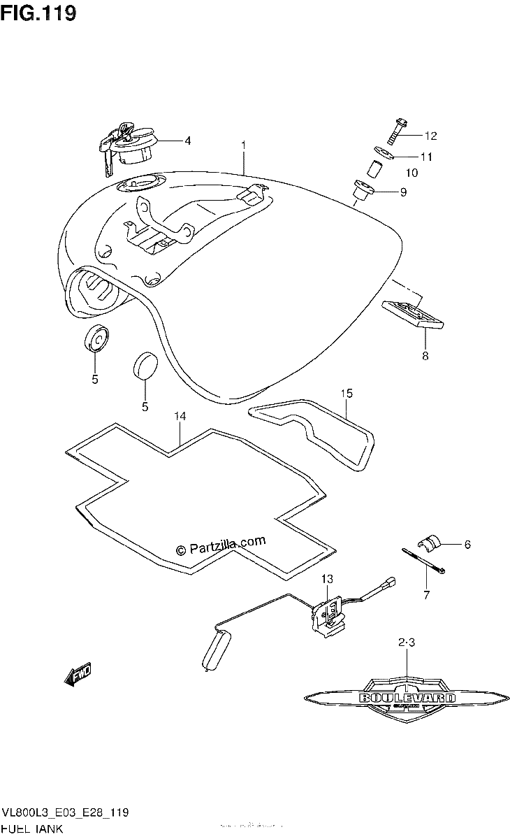 Diagrama de FUEL TANK VL800L3 E03