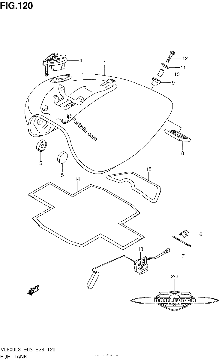 Diagrama de FUEL TANK VL800L3 E28