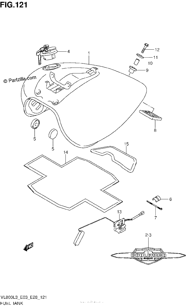 Diagrama de FUEL TANK VL800L3 E33