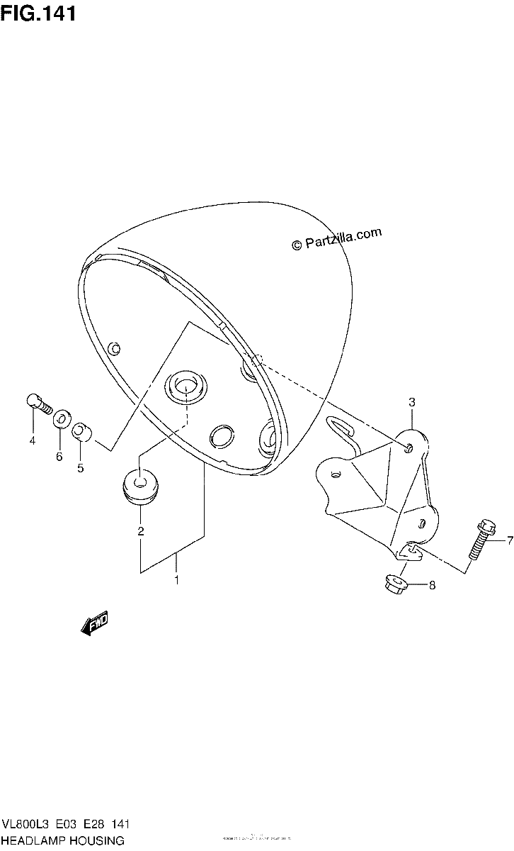 Diagrama de HEADLAMP HOUSING
