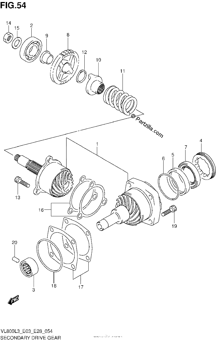 Diagrama de SECONDARY DRIVE GEAR