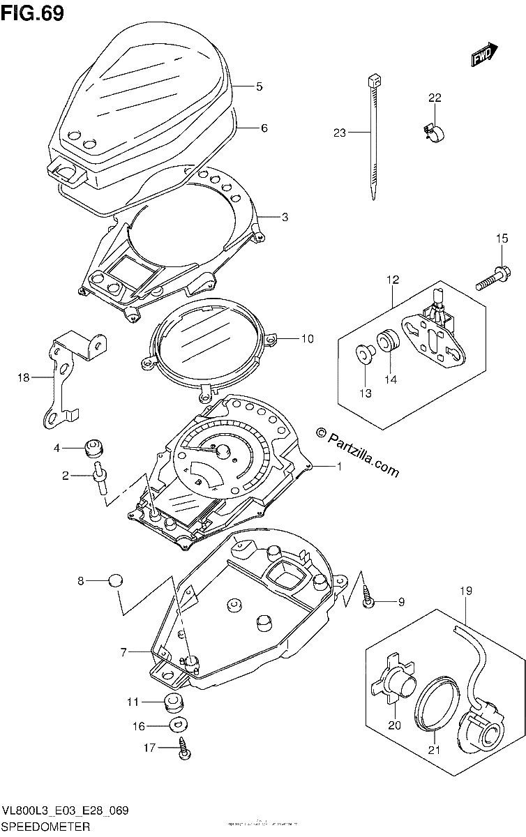 Diagrama de SPEEDOMETER VL800L3 E03
