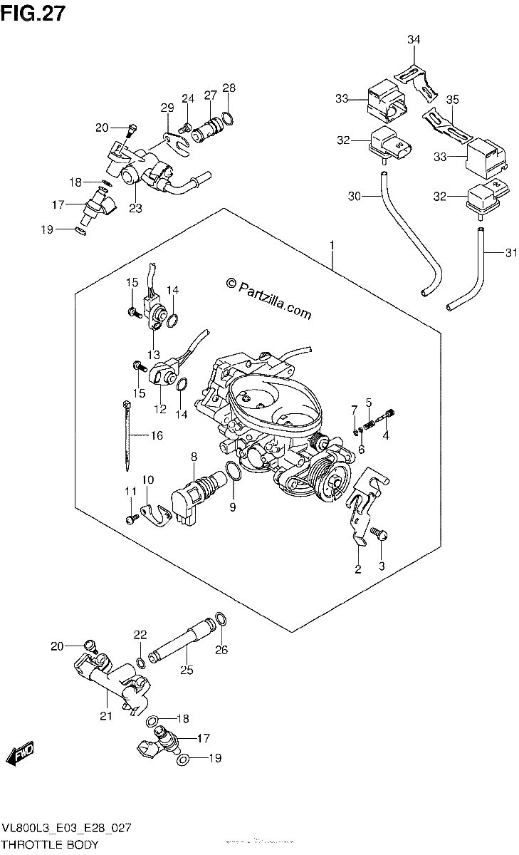 Diagrama de THROTTLE BODY VL800L3 E03