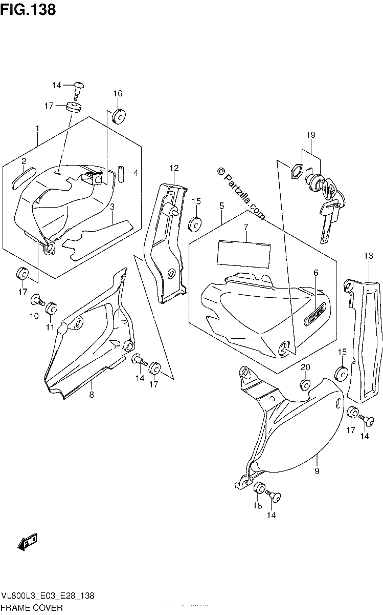 Diagrama de FRAME COVER VL800TL3 E03