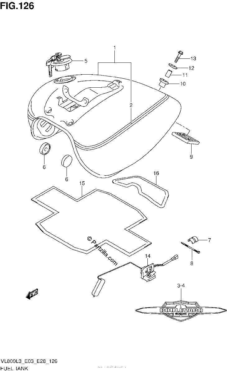 Diagrama de FUEL TANK VL800TL3 E28