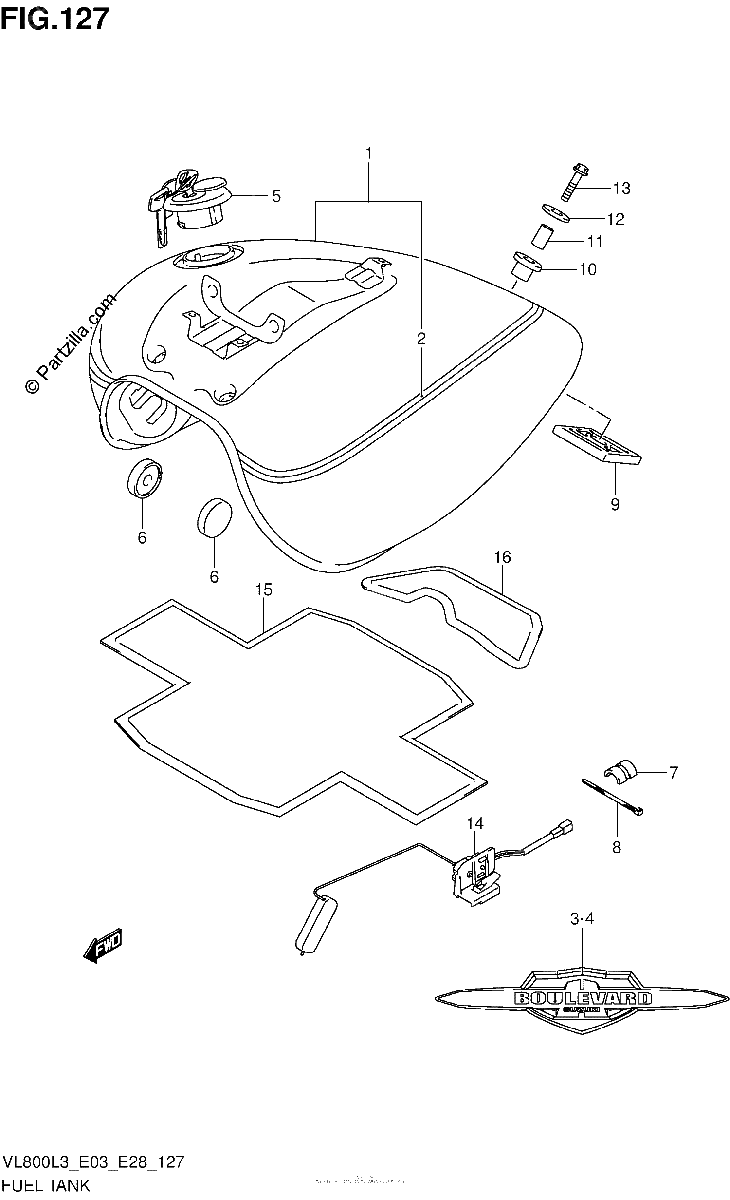 Diagrama de FUEL TANK VL800TL3 E33