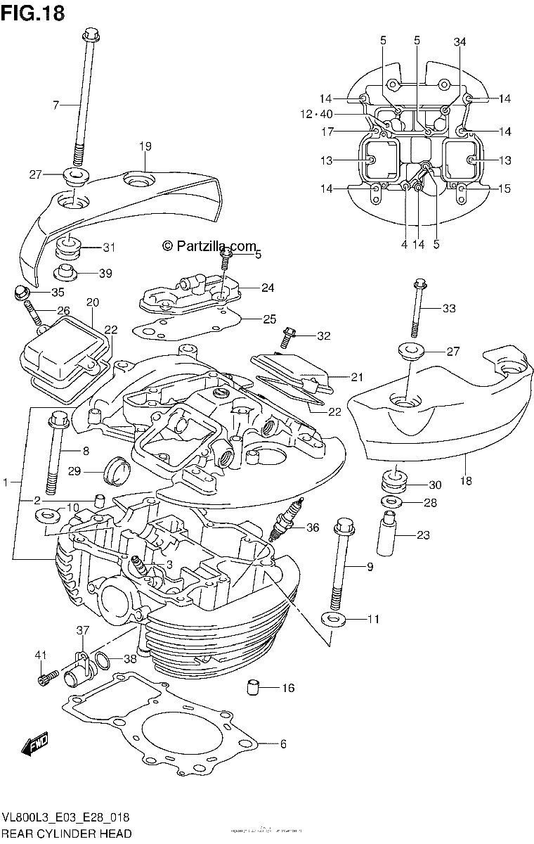 Diagrama de REAR CYLINDER HEAD VL800TL3 E28