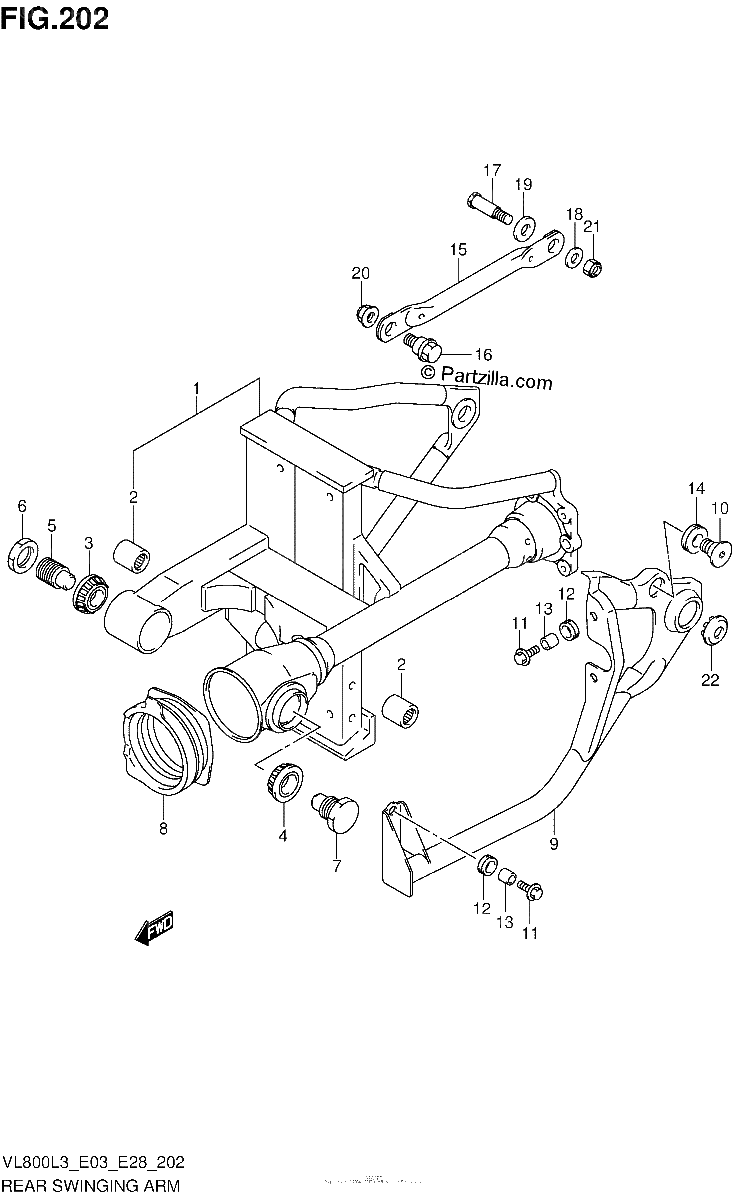 Diagrama de REAR SWINGING ARM