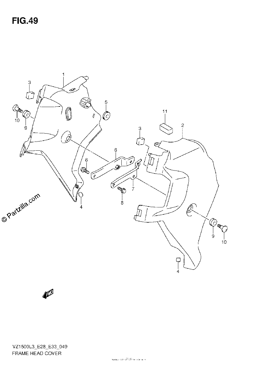 Diagrama de FRAME HEAD COVER