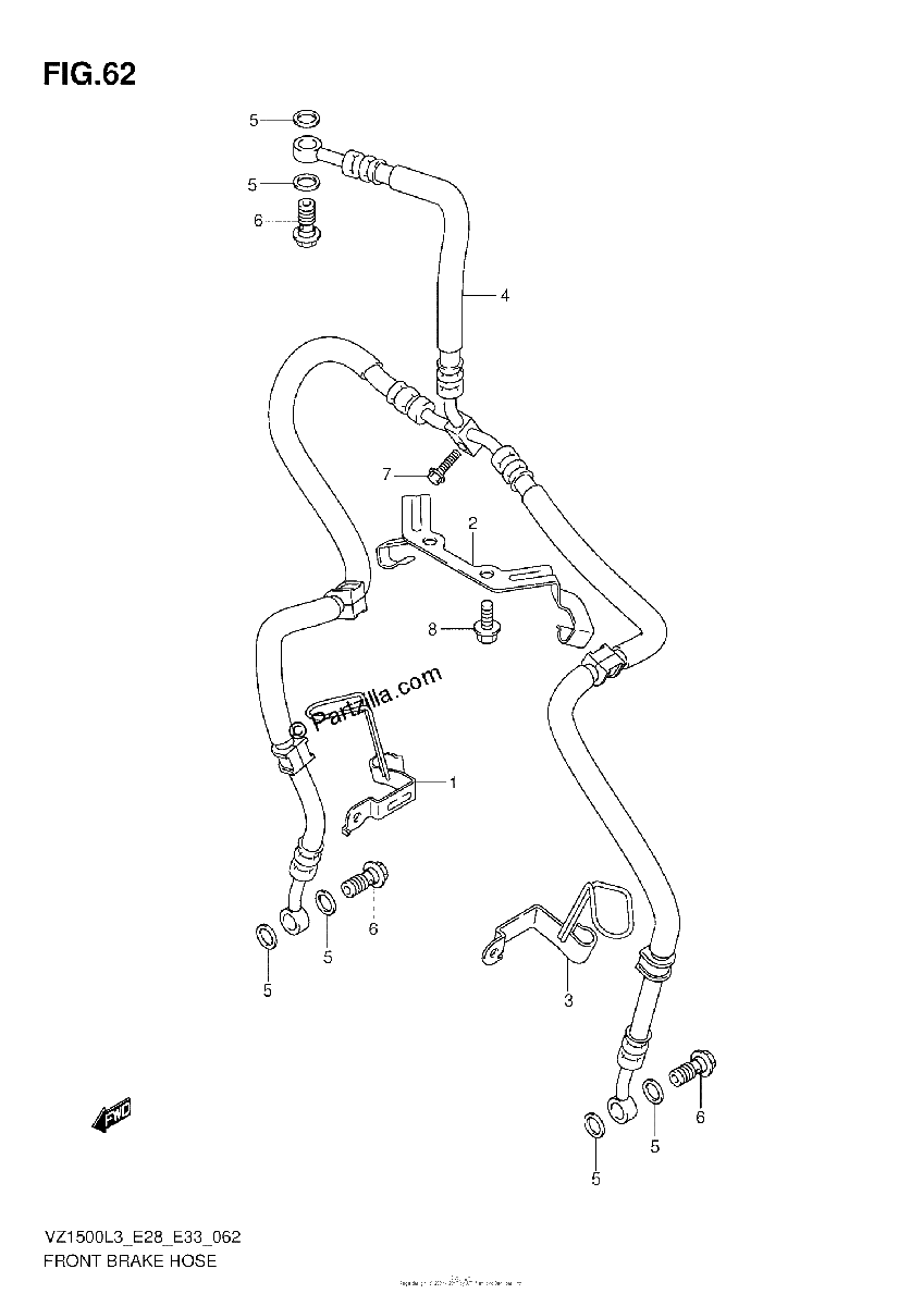 Diagrama de FRONT BRAKE HOSE