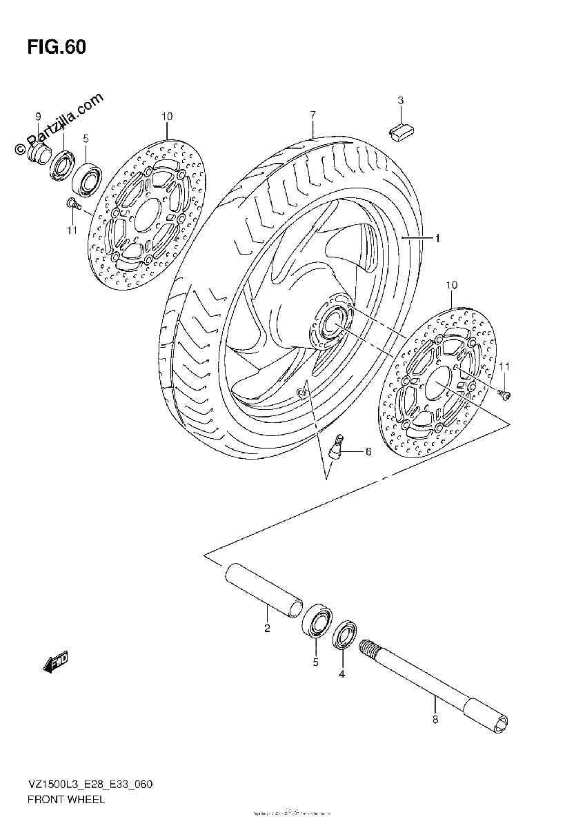 Diagrama de FRONT WHEEL