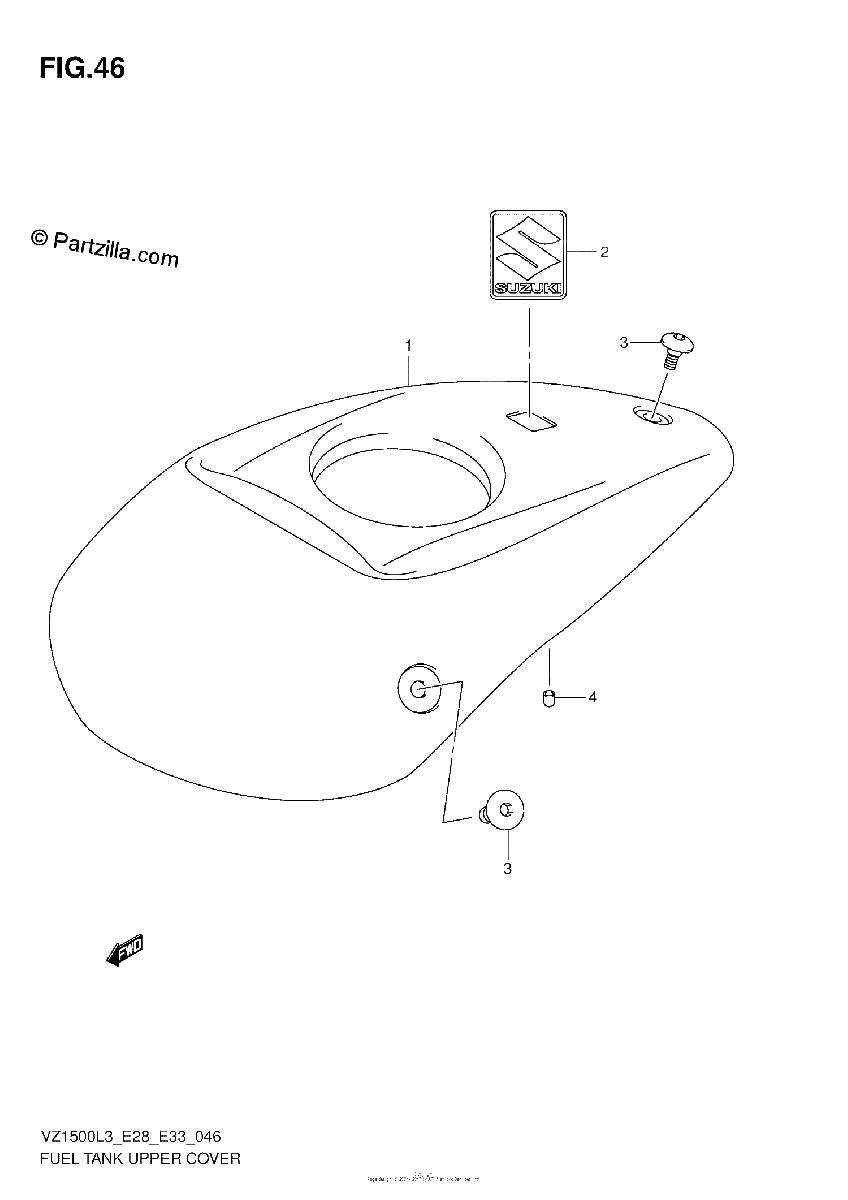 Diagrama de FUEL TANK UPPER COVER