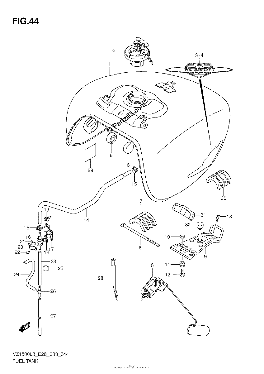 Diagrama de FUEL TANK VZ1500L3 E28