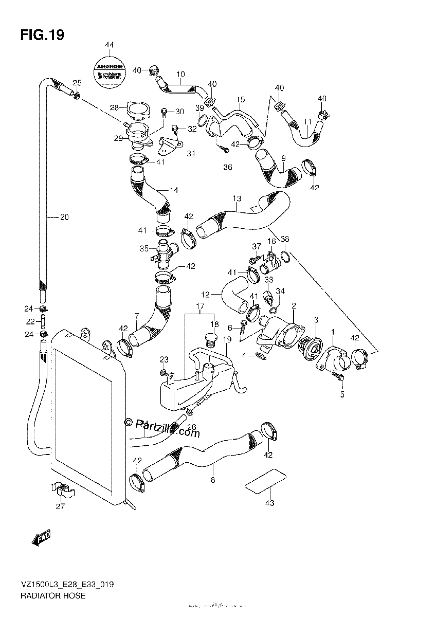 Diagrama de RADIATOR HOSE