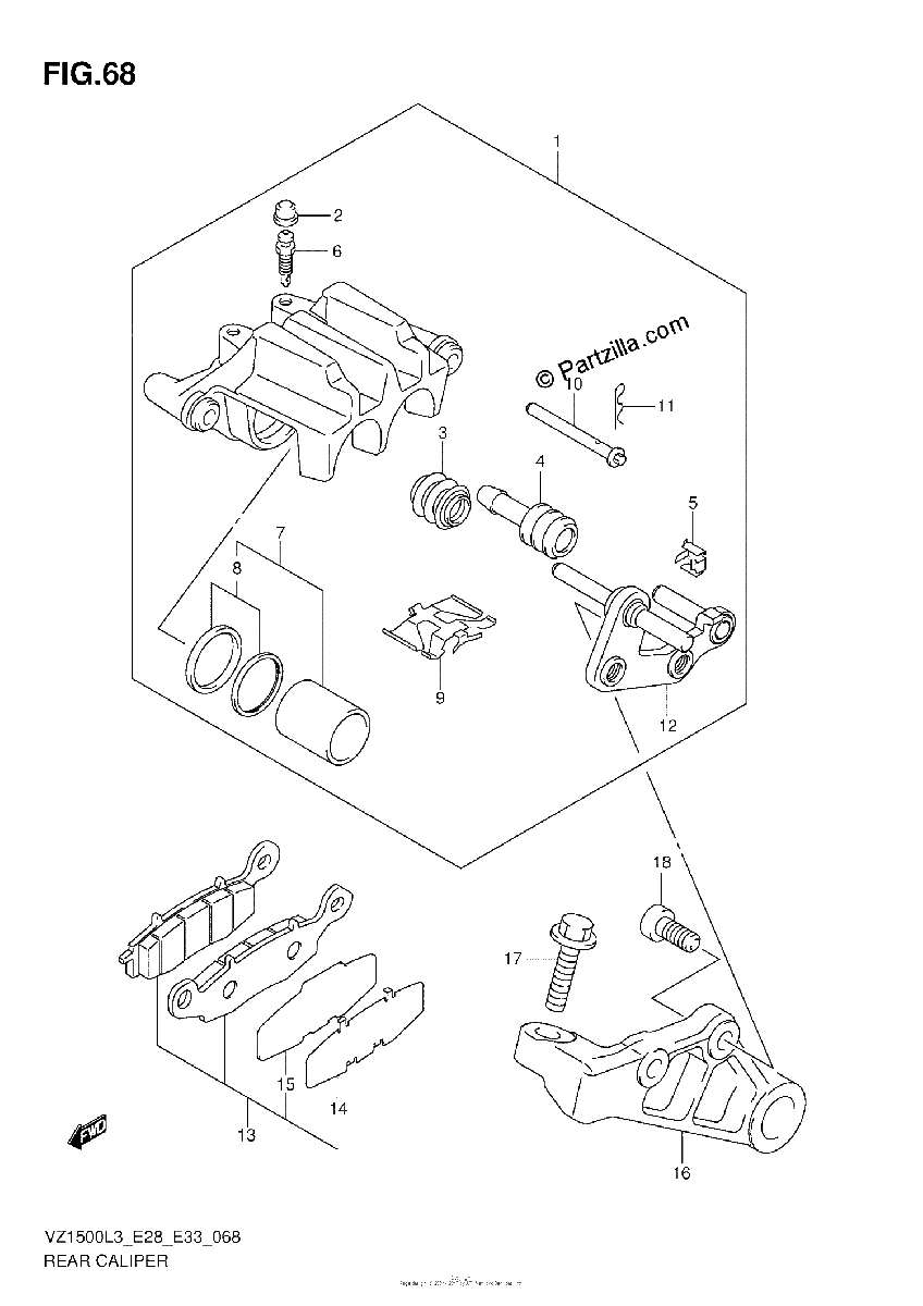 Diagrama de REAR CALIPER