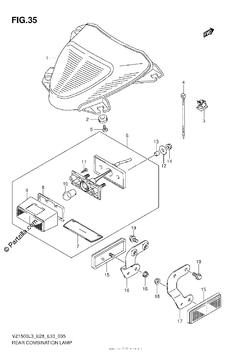 Diagrama de REAR COMBINATION LAMP