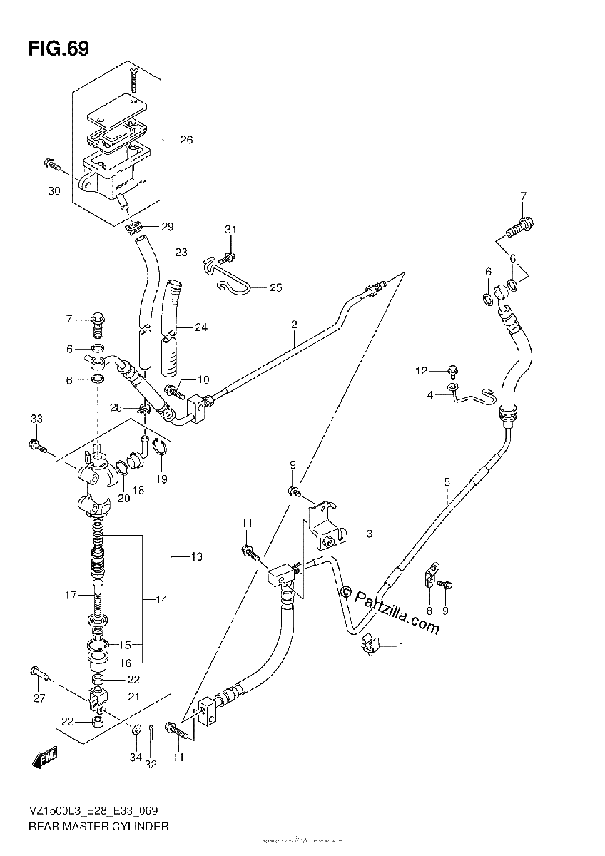 Diagrama de REAR MASTER CYLINDER