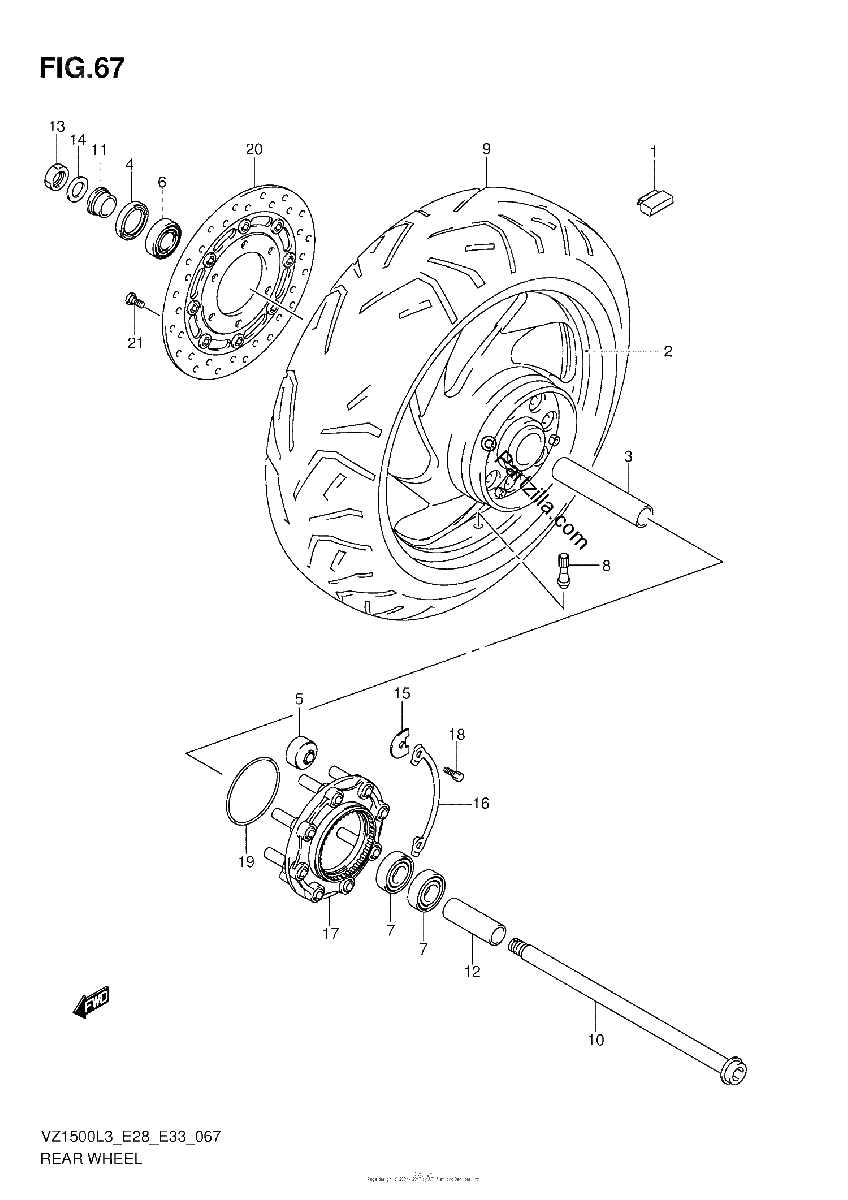 Diagrama de REAR WHEEL