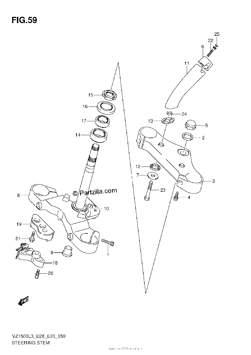 Diagrama de STEERING STEM