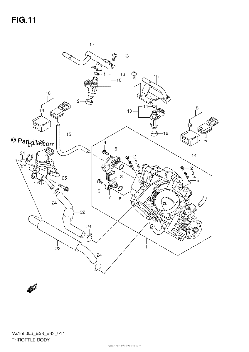 Diagrama de THROTTLE BODY VZ1500L3 E28