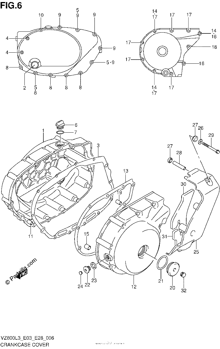 Diagrama de CRANKCASE COVER