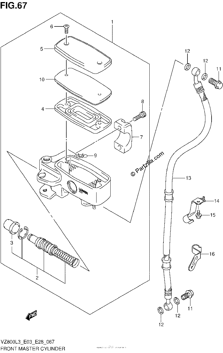 Diagrama de FRONT MASTER CYLINDER