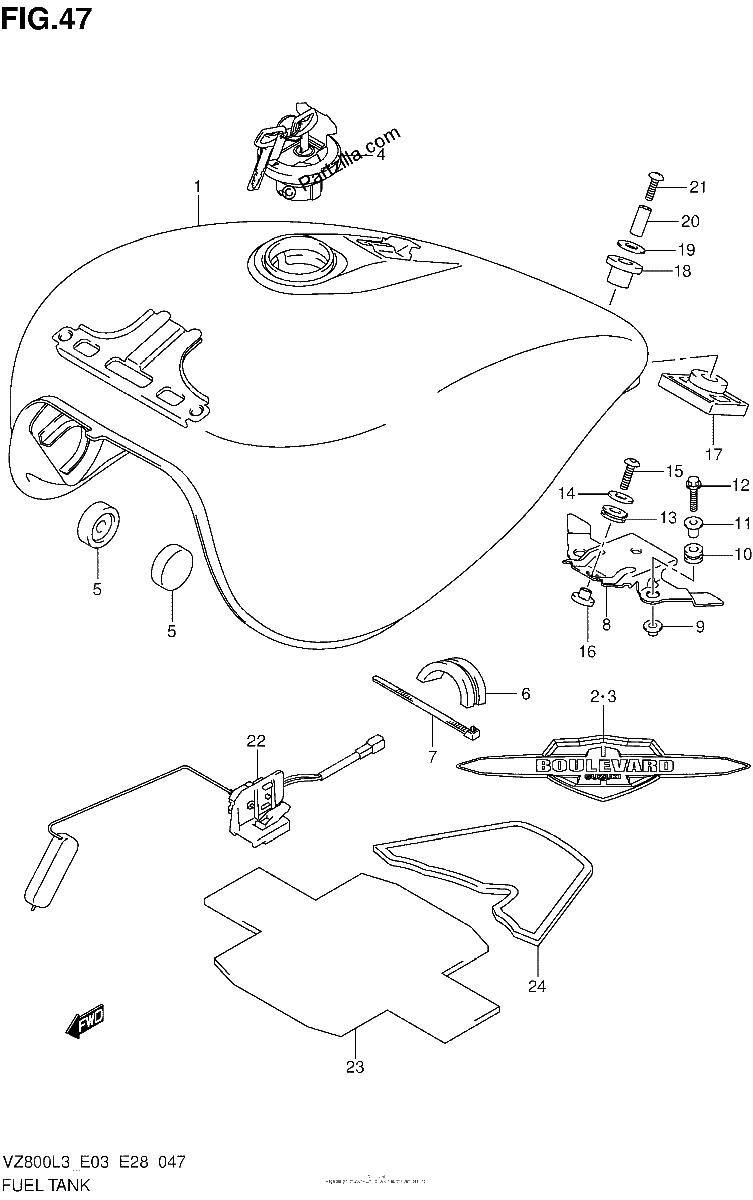 Diagrama de FUEL TANK VZ800L3 E03