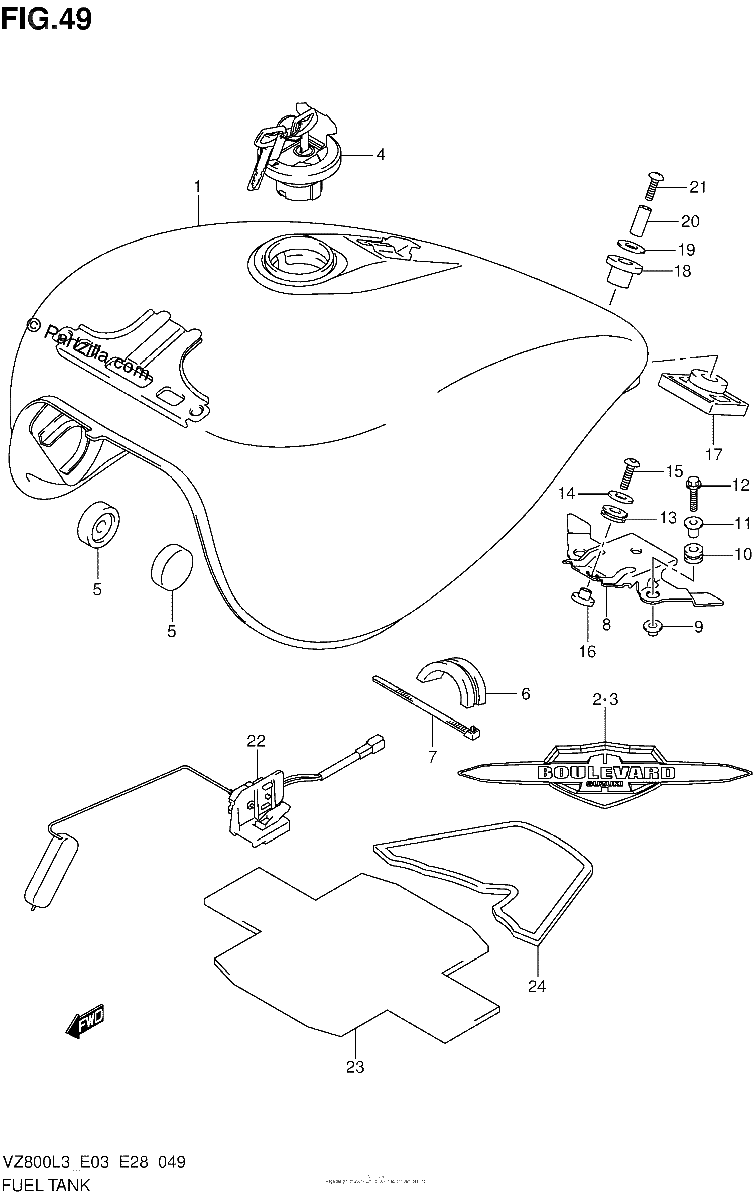 Diagrama de FUEL TANK VZ800L3 E33